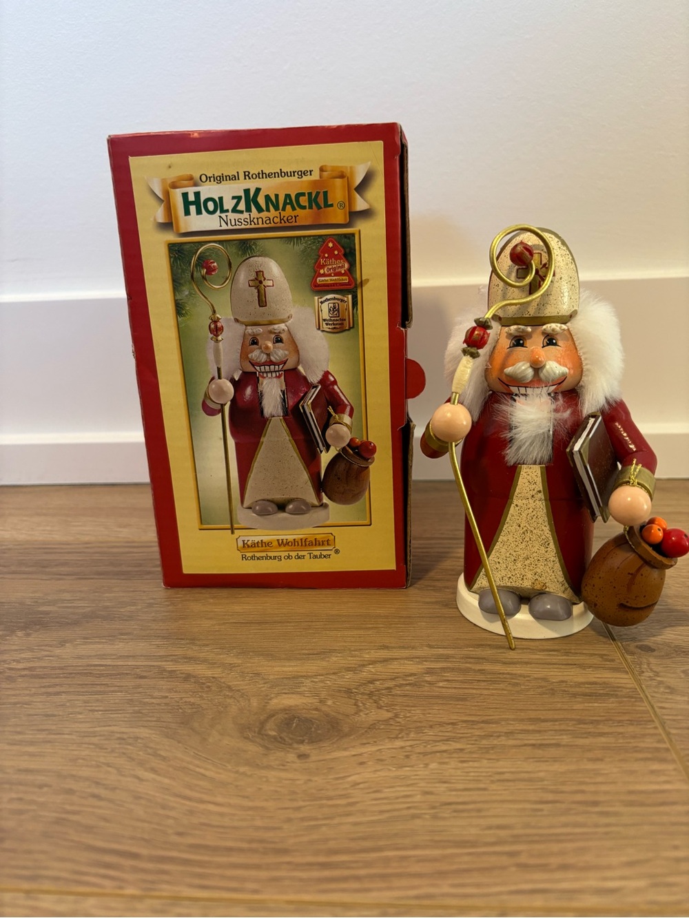 Käthe Wohlfahrt HolzKnackl Bishop Nutcracker w/ Box German Christmas